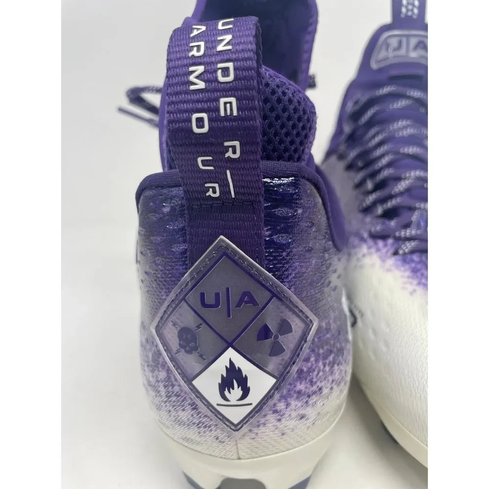 Under‎ Armour UA Spotlight Lux MC 2.0 Football Cleats White Purple Mens Size 13